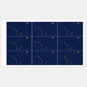 Patriottische labels met vlag van Alaska State, Ve