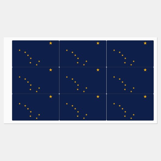 Patriottische labels met vlag van Alaska State, Ve (Vel)
