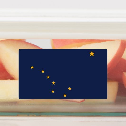 Patriottische labels met vlag van Alaska State, Ve (Aangebracht)