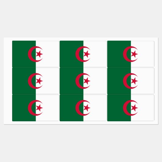 Patriottische labels met vlag van Algerije (Vel)