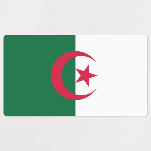 Patriottische labels met vlag van Algerije (Design 1)