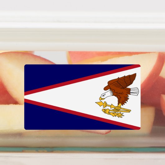 Patriottische labels met vlag van Amerikaans-Samoa (Aangebracht)