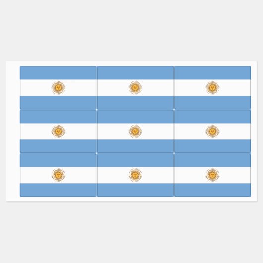 Patriottische labels met vlag van Argentinië (Vel)