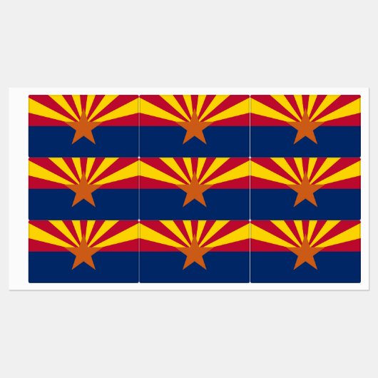 Patriottische labels met vlag van Arizona State, V (Vel)