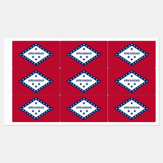Patriottische labels met vlag van Arkansas State,  (Vel)