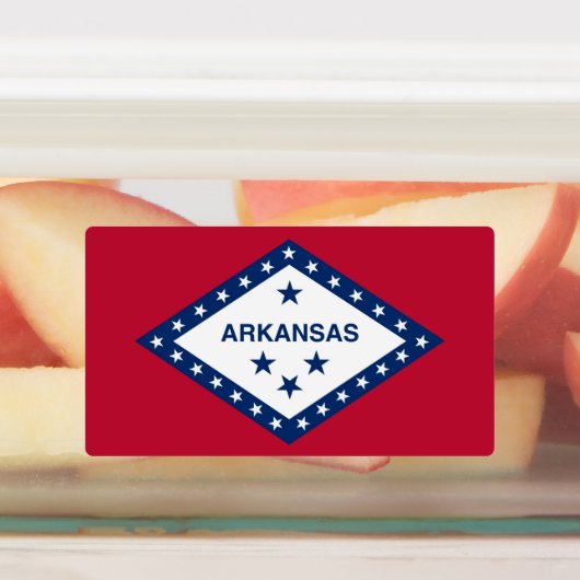 Patriottische labels met vlag van Arkansas State,  (Aangebracht)