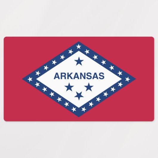 Patriottische labels met vlag van Arkansas State,  (Design 2)