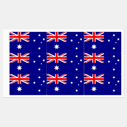 Patriottische labels met vlag van Australië (Vel)