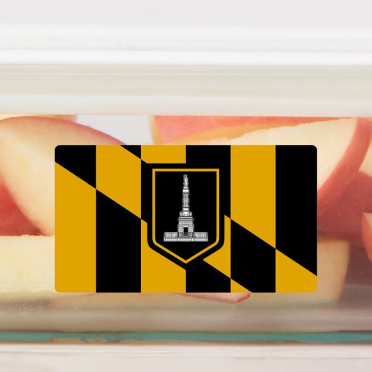 Patriottische labels met vlag van Baltimore City (Aangebracht)