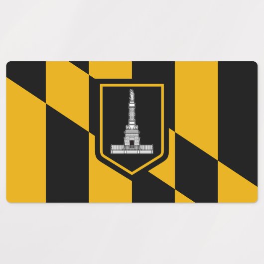 Patriottische labels met vlag van Baltimore City (Design 2)