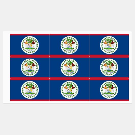 Patriottische labels met vlag van Belize (Vel)