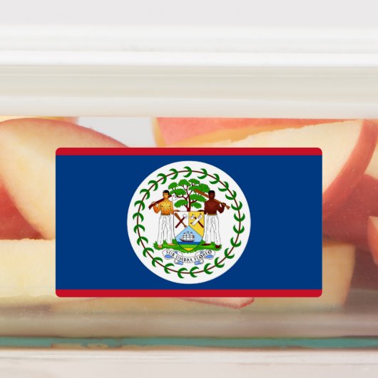 Patriottische labels met vlag van Belize (Aangebracht)
