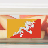 Patriottische labels met vlag van Bhutan (Aangebracht)