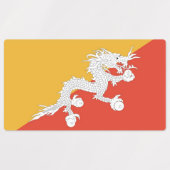 Patriottische labels met vlag van Bhutan (Design 1)
