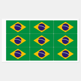 Patriottische labels met vlag van Brazilië