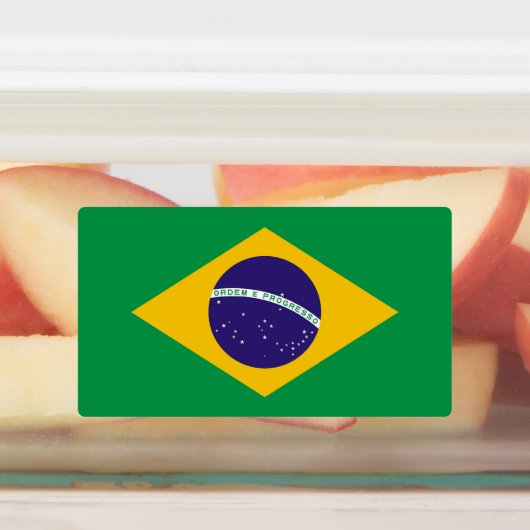 Patriottische labels met vlag van Brazilië (Aangebracht)