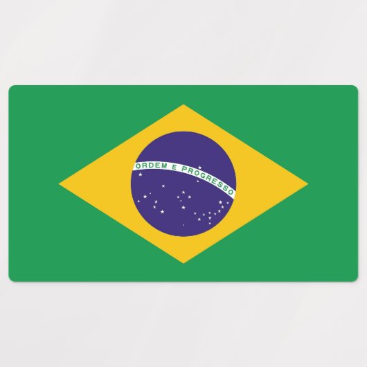 Patriottische labels met vlag van Brazilië (Design 1)