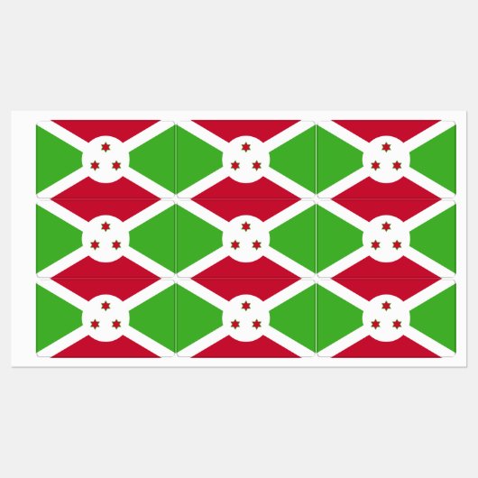 Patriottische labels met vlag van Burundi (Vel)