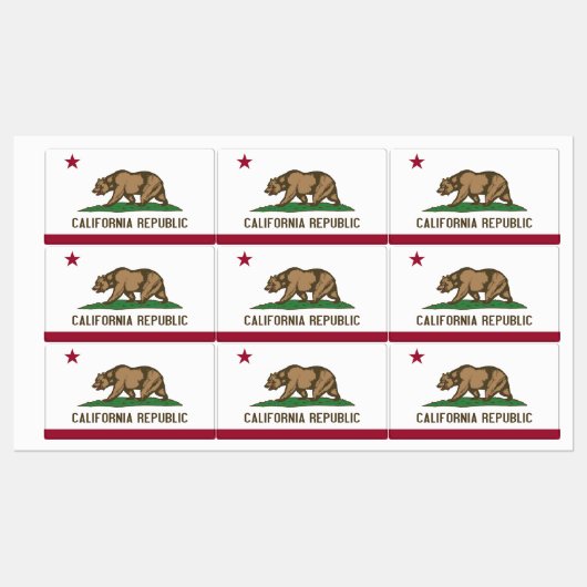 Patriottische labels met vlag van Californië (Vel)