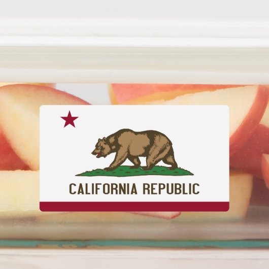 Patriottische labels met vlag van Californië (Aangebracht)