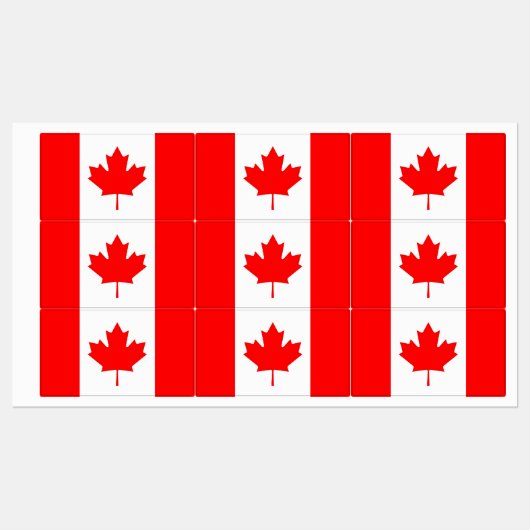 Patriottische labels met vlag van Canada (Vel)