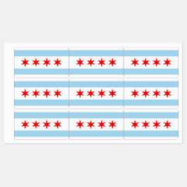 Patriottische labels met vlag van Chicago City