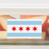 Patriottische labels met vlag van Chicago City (Aangebracht)