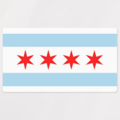 Patriottische labels met vlag van Chicago City (Design 1)