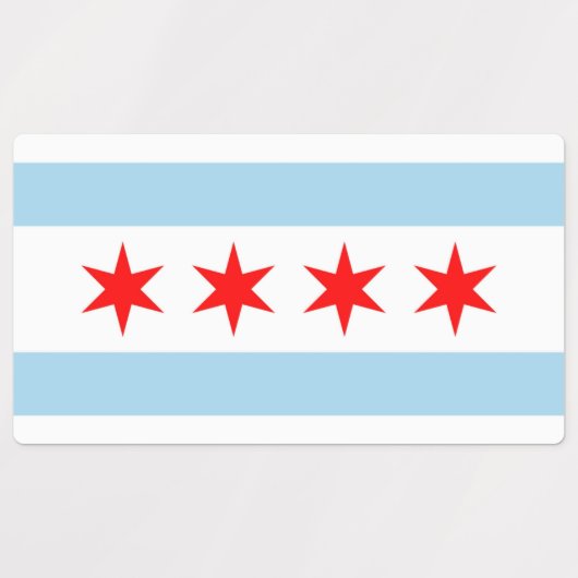 Patriottische labels met vlag van Chicago City (Design 1)
