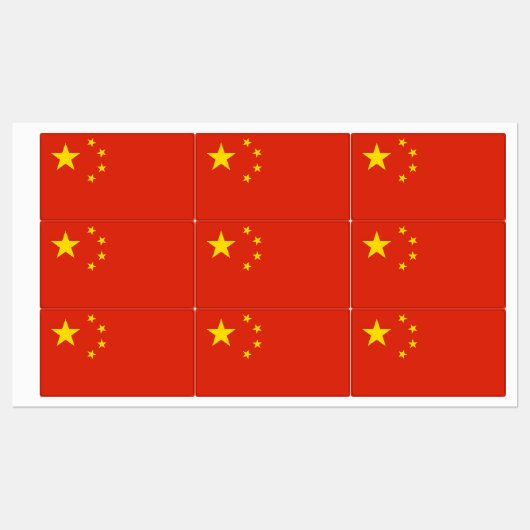 Patriottische labels met vlag van China (Vel)