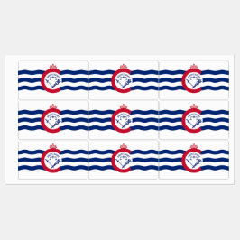 Patriottische labels met vlag van Cincinnati City