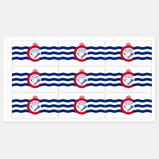 Patriottische labels met vlag van Cincinnati City (Vel)
