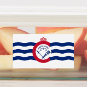 Patriottische labels met vlag van Cincinnati City (Aangebracht)