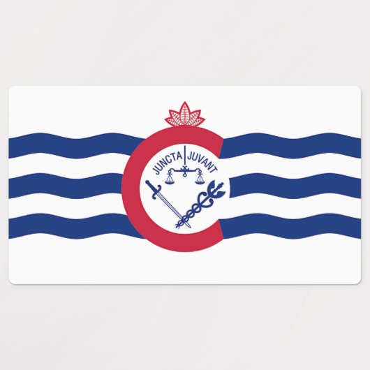 Patriottische labels met vlag van Cincinnati City (Design 2)