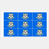 Patriottische labels met vlag van Connecticut Stat (Vel)