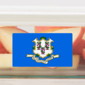 Patriottische labels met vlag van Connecticut Stat (Aangebracht)