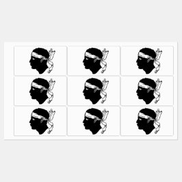 Patriottische labels met vlag van Corsica, Frankri