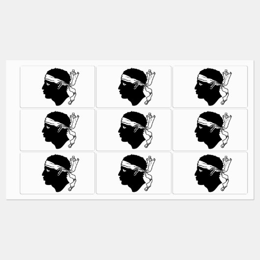 Patriottische labels met vlag van Corsica, Frankri (Vel)