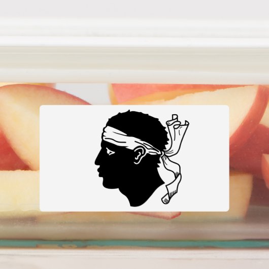 Patriottische labels met vlag van Corsica, Frankri (Aangebracht)