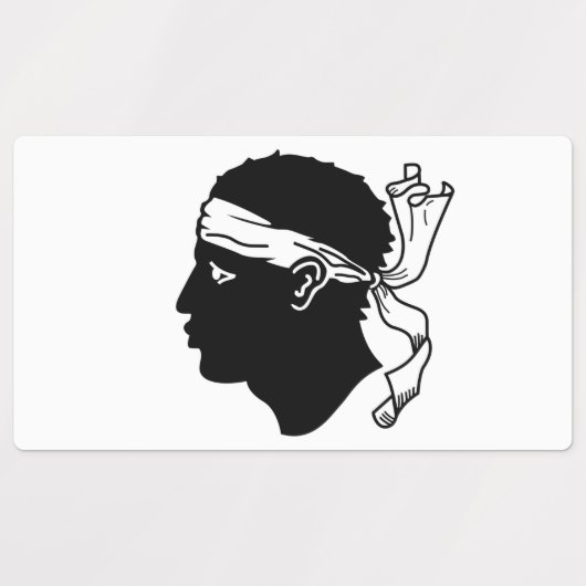 Patriottische labels met vlag van Corsica, Frankri (Design 1)