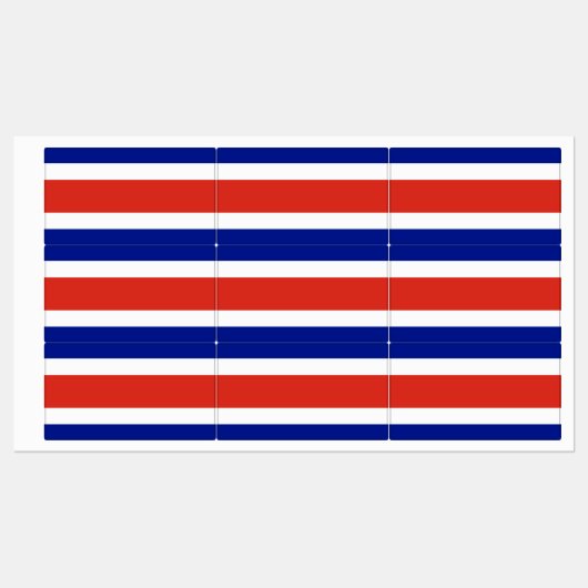 Patriottische labels met vlag van Costa Rica (Vel)