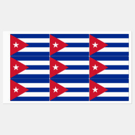 Patriottische labels met vlag van Cuba