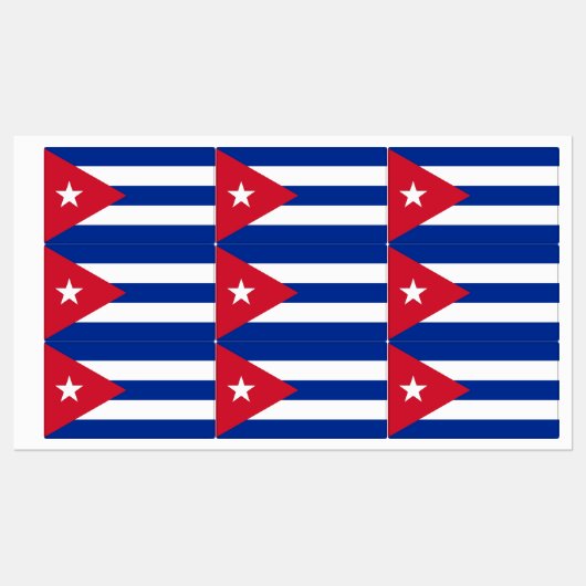 Patriottische labels met vlag van Cuba (Vel)