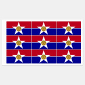 Patriottische labels met vlag van Dallas City (Vel)