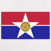 Patriottische labels met vlag van Dallas City (Design 2)