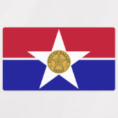 Patriottische labels met vlag van Dallas City (Design 1)