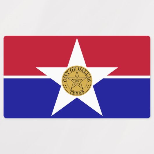 Patriottische labels met vlag van Dallas City (Design 1)