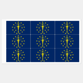 Patriottische labels met vlag van de staat Indiana