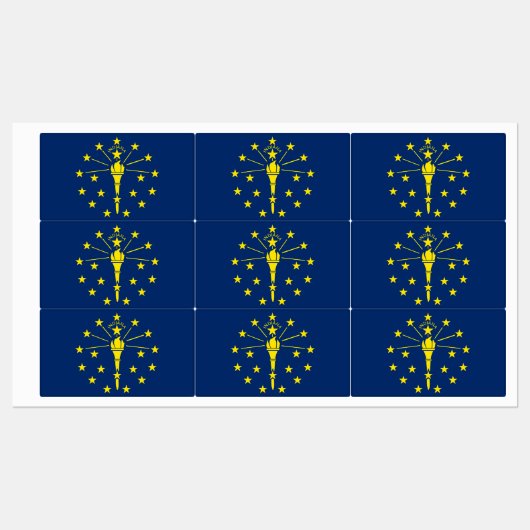 Patriottische labels met vlag van de staat Indiana (Vel)