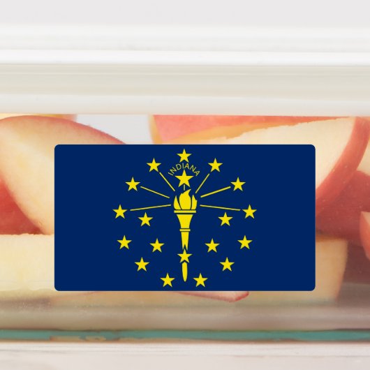 Patriottische labels met vlag van de staat Indiana (Aangebracht)